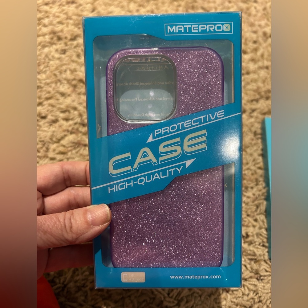 Matepro Protective Purple Glitter Phone Case for iPhone 12 Pro